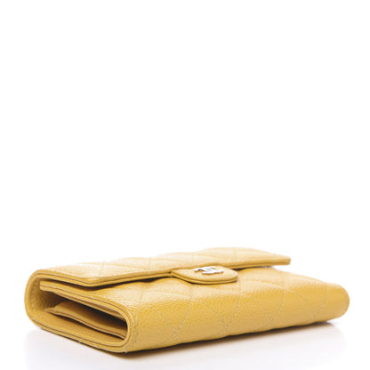 Chanel Caviar Quilted Medium Flap Wallet Yellow 3 of 11