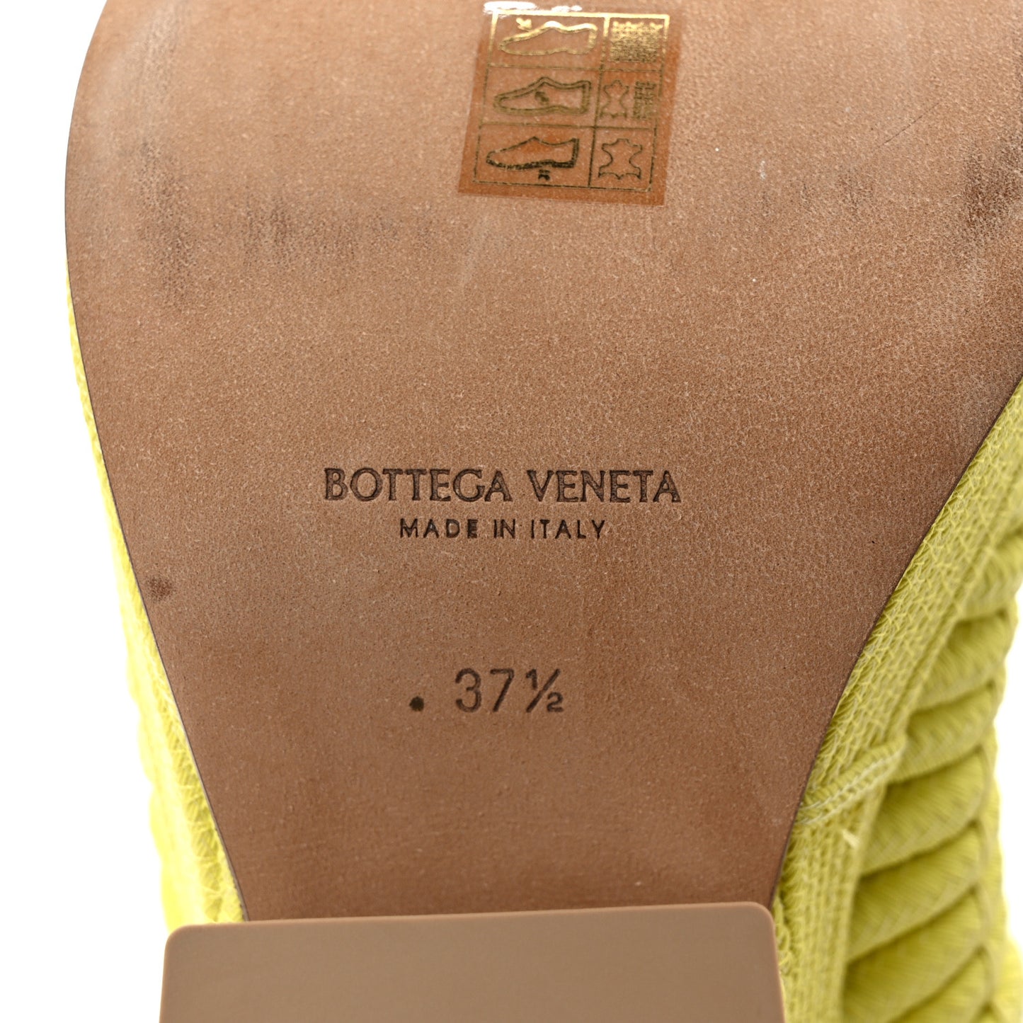 String Knit Slide Platform Wedge Sandals 37.5 Yellow