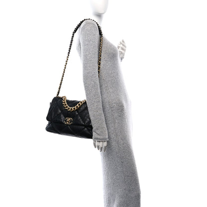 Chanel Lambskin Quilted Large Chanel 19 Flap Black 2 of 10
