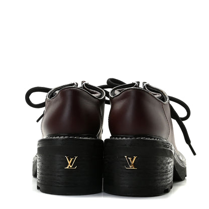 Louis Vuitton Calfskin Monogram Beaubourg Platform Derby Shoes 36 36 Bordeaux 5 of 15