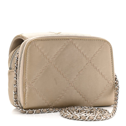 Chanel Metallic Lambskin Stitched New Mini Flap Beige 3 of 13
