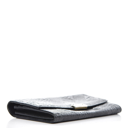 Burberry Signature Grain Calfskin Check Embossed Porter Continental Wallet Black 4 of 9
