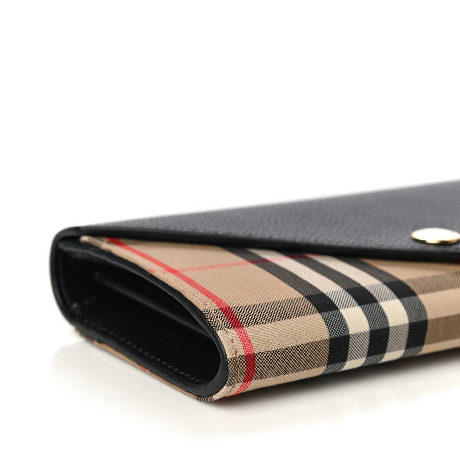 Burberry Vintage Check Grain Calfskin Halton Wallet Black 8 of 15
