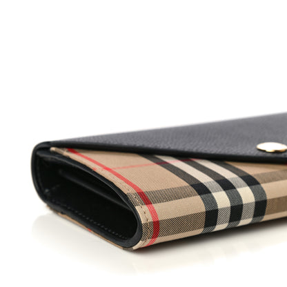 Burberry Vintage Check Grain Calfskin Halton Wallet Black 8 of 15