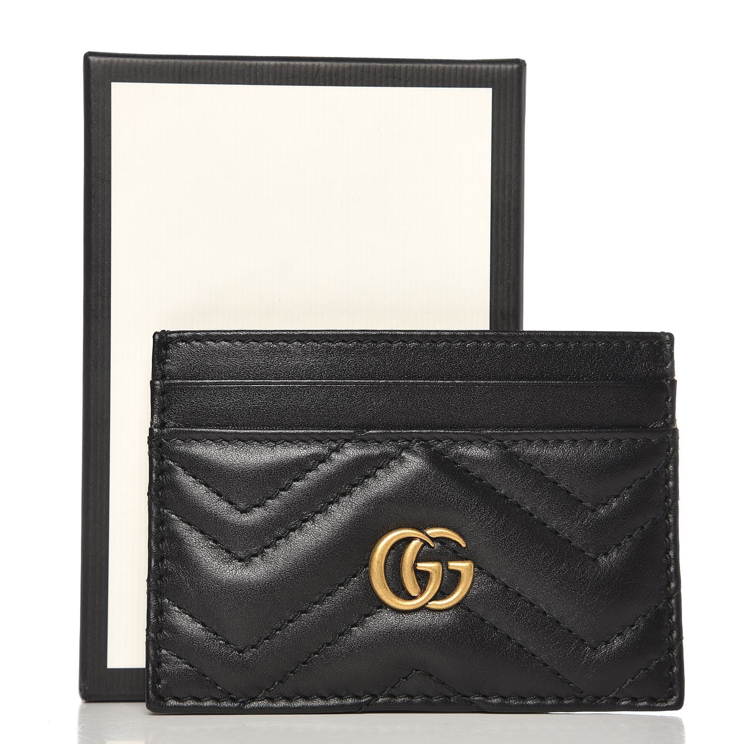 Gucci Calfskin Matelasse GG Marmont Card Holder Black 7 of 7