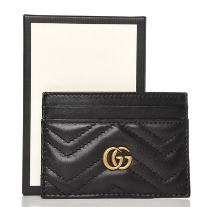 Gucci Calfskin Matelasse GG Marmont Card Holder Black 7 of 7
