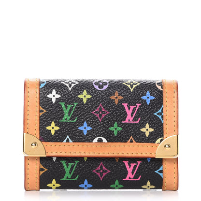 Louis Vuitton Monogram Multicolor Porte-Monnaie Plat Coin Purse Black 1 of 7