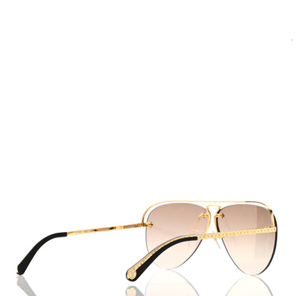 Louis Vuitton Monogram Grease Sunglasses Z1366E Gold 4 of 9