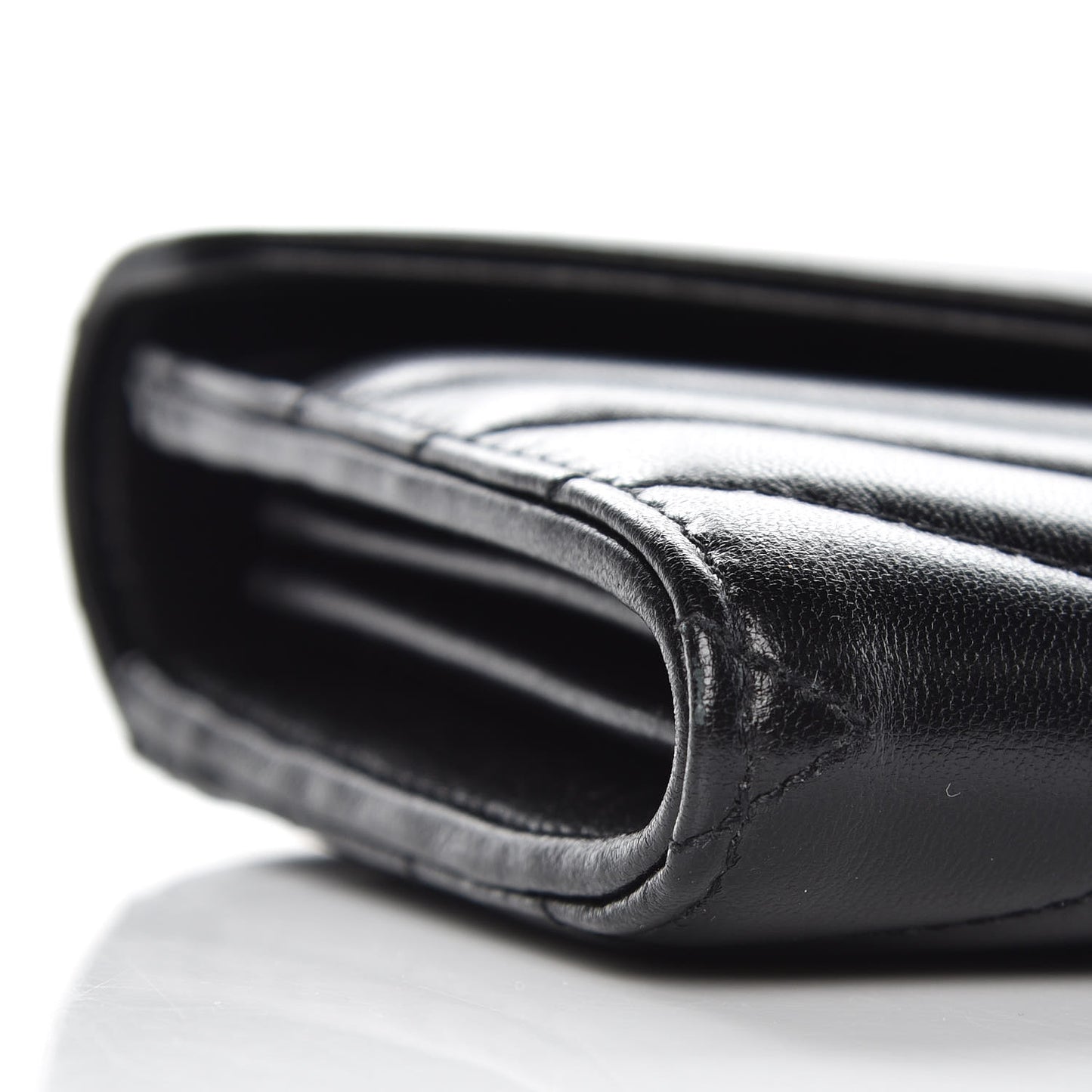 Lambskin Y Quilted Monogram Large Loulou Flap Wallet Black