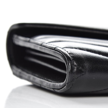 Saint Laurent Lambskin Y Quilted Monogram Large Loulou Flap Wallet Black 7 of 8