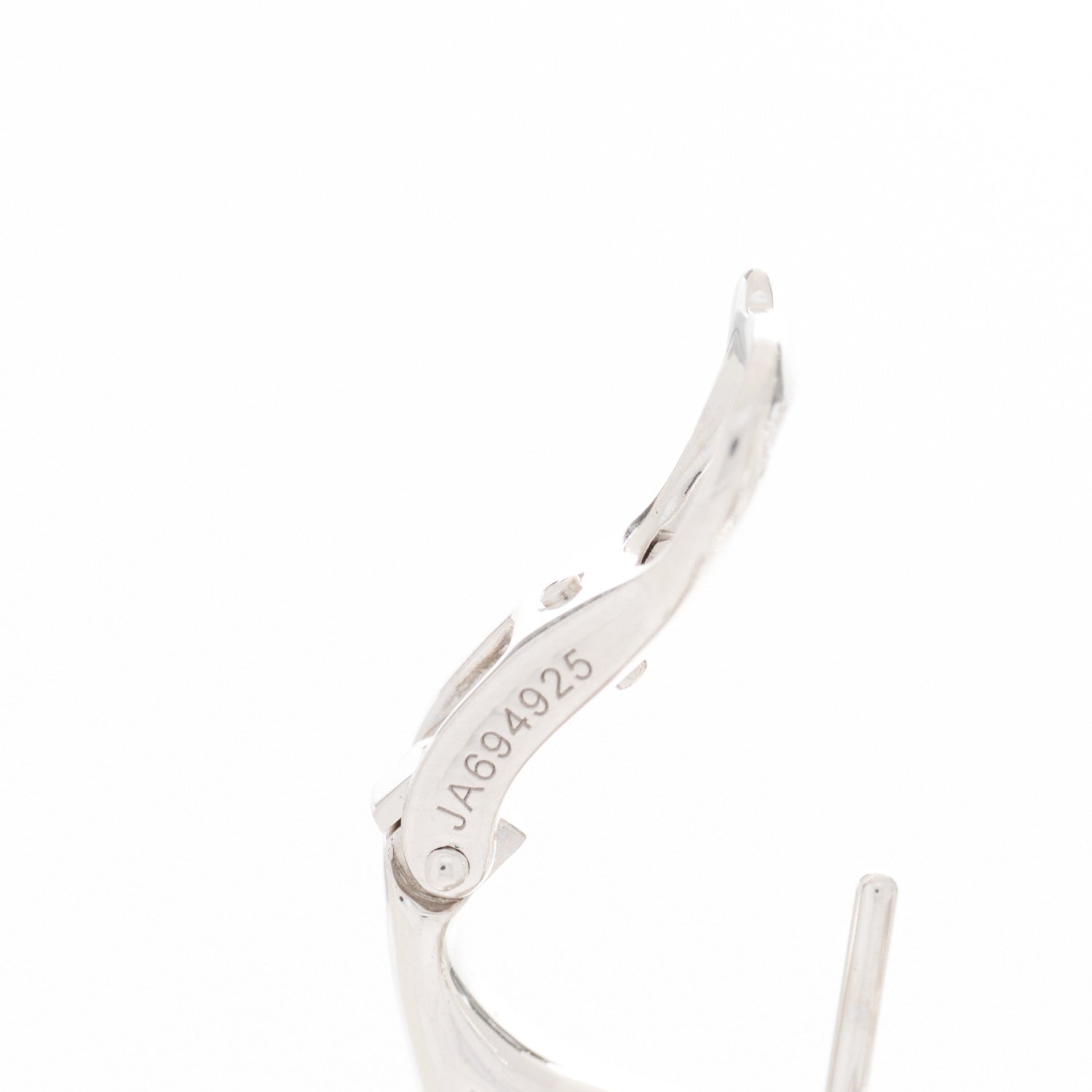 Van Cleef & Arpels 18K White Gold Diamond Small Frivole Pave Earrings 5 of 6