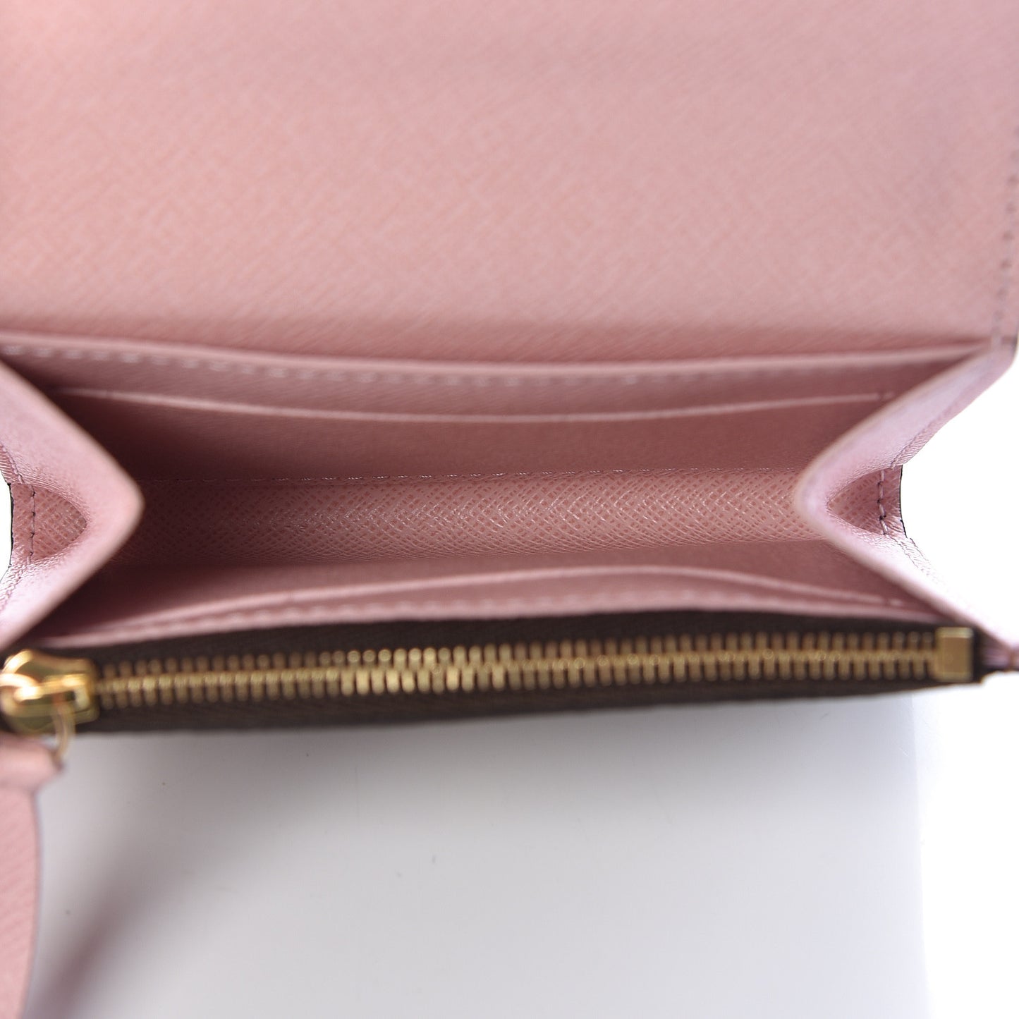Damier Ebene Rosalie Coin Purse Rose Ballerine