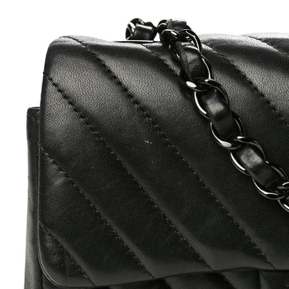 Chanel Lambskin Chevron Quilted Mini Rectangular Flap So Black 24 of 29