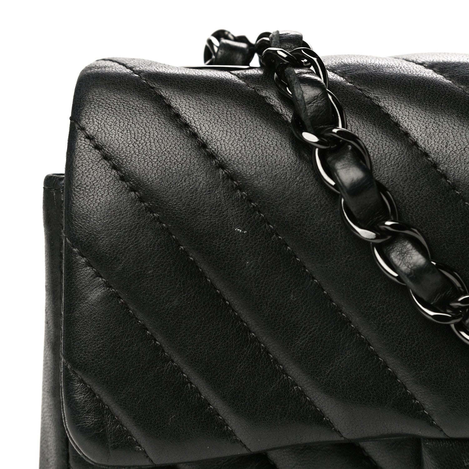 Chanel Lambskin Chevron Quilted Mini Rectangular Flap So Black 25 of 29