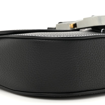 Christian Dior Grained Calfskin Saddle Messenger Bag With Strap Black 10 of 10
