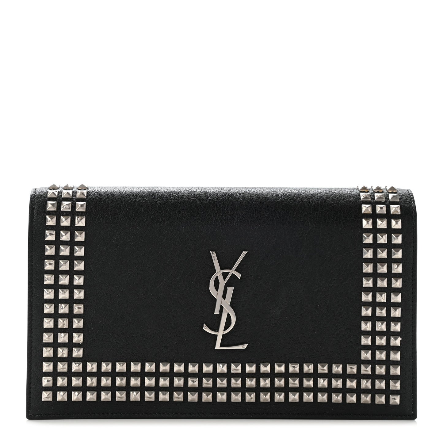 Calfskin Studded Monogram Bag Black