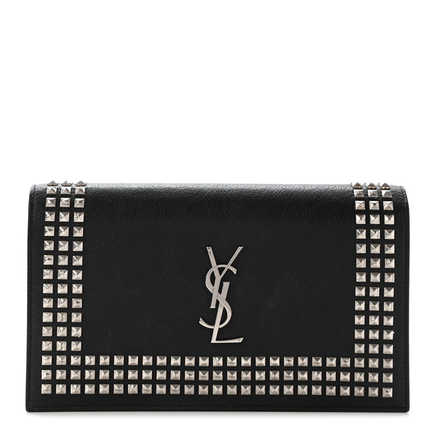 Saint Laurent Calfskin Studded Monogram Bag Black 1 of 10