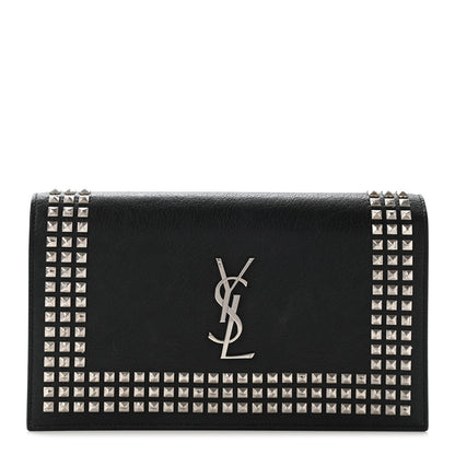 Saint Laurent Calfskin Studded Monogram Bag Black 1 of 10