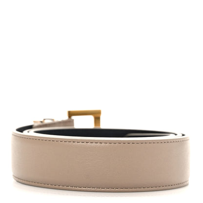 Saint Laurent Smooth Calfskin Monogram Square Buckle Belt 75 30 Dark Beige 2 of 5