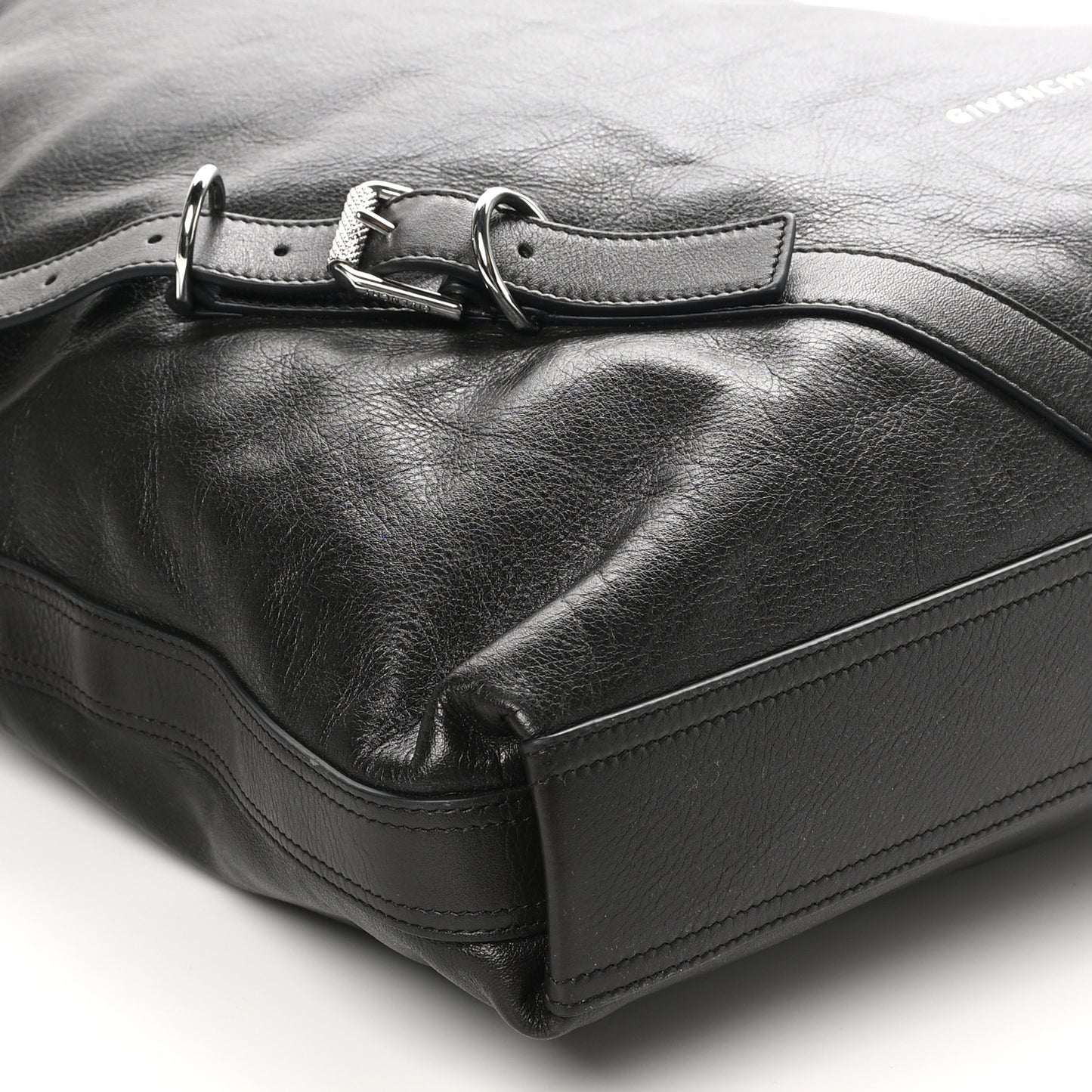 Calfskin Shearling Large Voyou Bag Chocolate