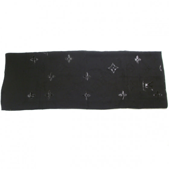 Monogram Silk Glitter Stole Noir