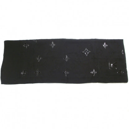 Louis Vuitton Monogram Silk Glitter Stole Noir 1 of 7