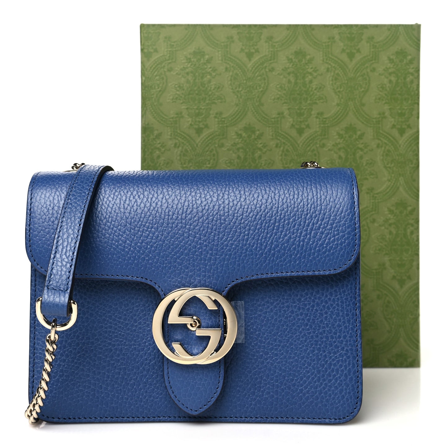 Dollar Calfskin Small Interlocking G Shoulder Bag Caspian