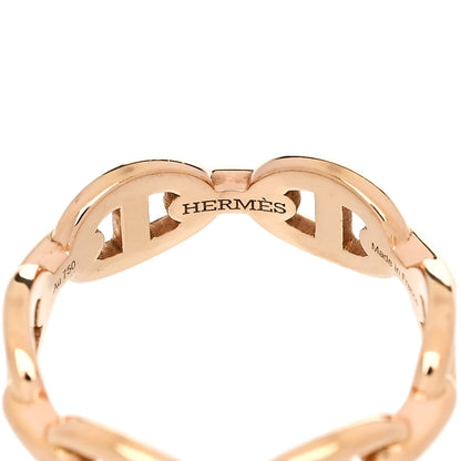 Hermes 18K Rose Gold PM Chaine d'Ancre Enchainee Ring 51 5.75 4 of 7