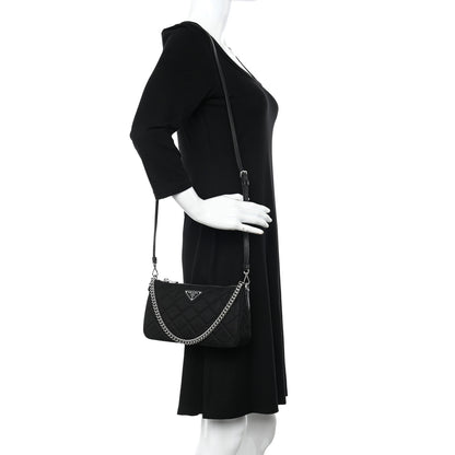 Prada Nylon Tessuto Impuntu Quilted Crossbody Bag Black 2 of 10