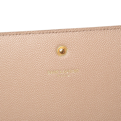 Saint Laurent Grain De Poudre Monogram Chain Wallet Dark Beige 7 of 7