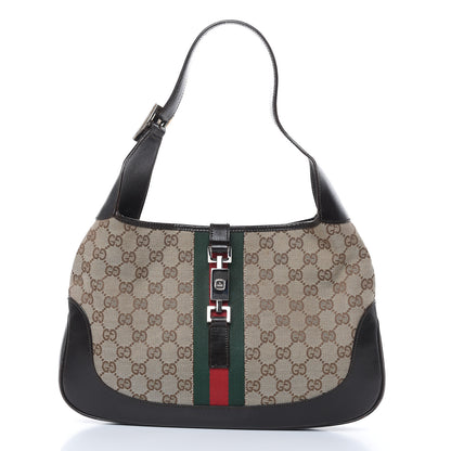 Gucci Monogram Web Jackie O Hobo Dark Brown 1 of 17