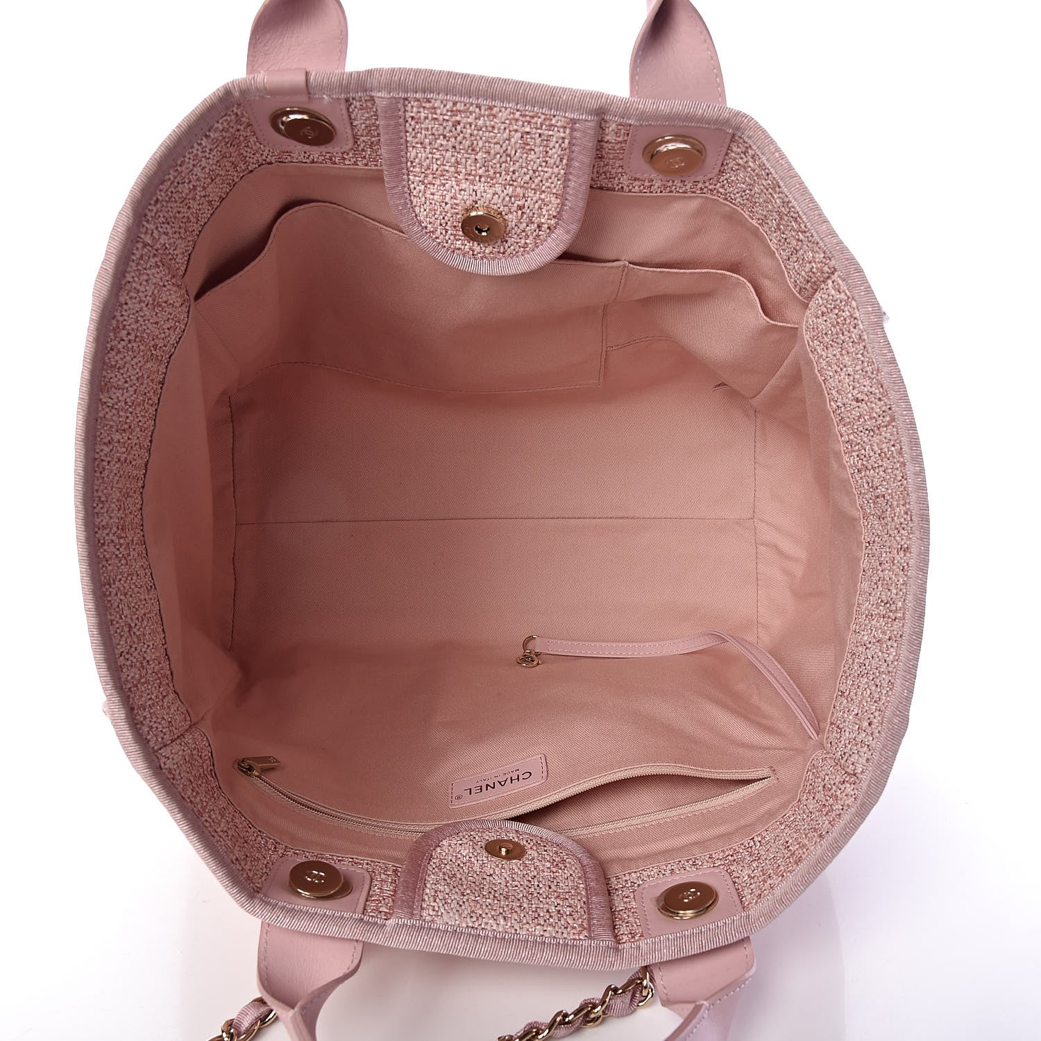 Chanel Straw Lurex Large Deauville Tote Pink 5 of 10