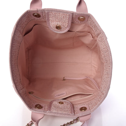 Chanel Straw Lurex Large Deauville Tote Pink 5 of 10