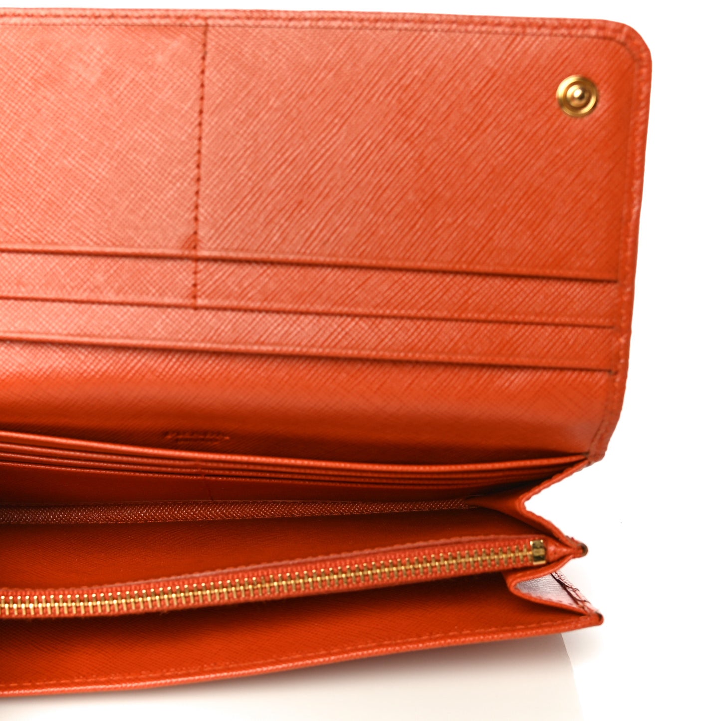Saffiano Metal Continental Flap Wallet Papaya