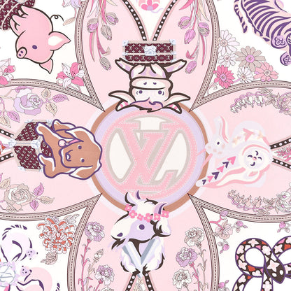 Louis Vuitton Silk Superstition LV Square Scarf Rose Clair 3 of 5
