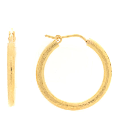 Elizabeth Locke 19K Yellow Gold Giant Hammered Hoop Earrings 1 of 4