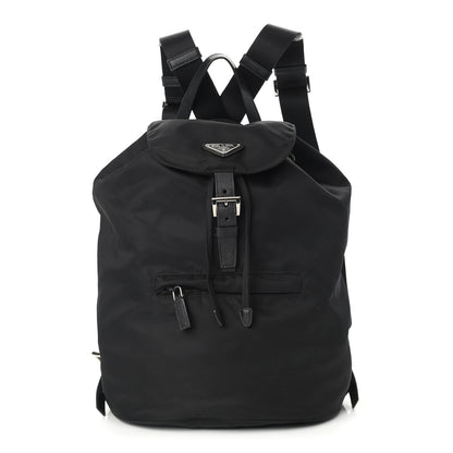 Prada Nylon Vela Saffiano Medium Cinch Backpack Black 1 of 11