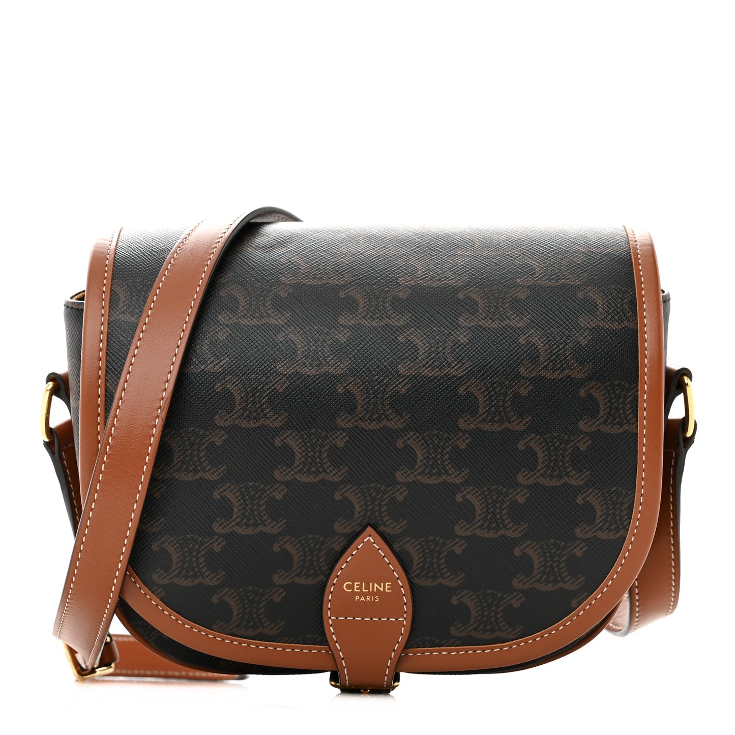 Triomphe Canvas Medium Folco Bag Tan