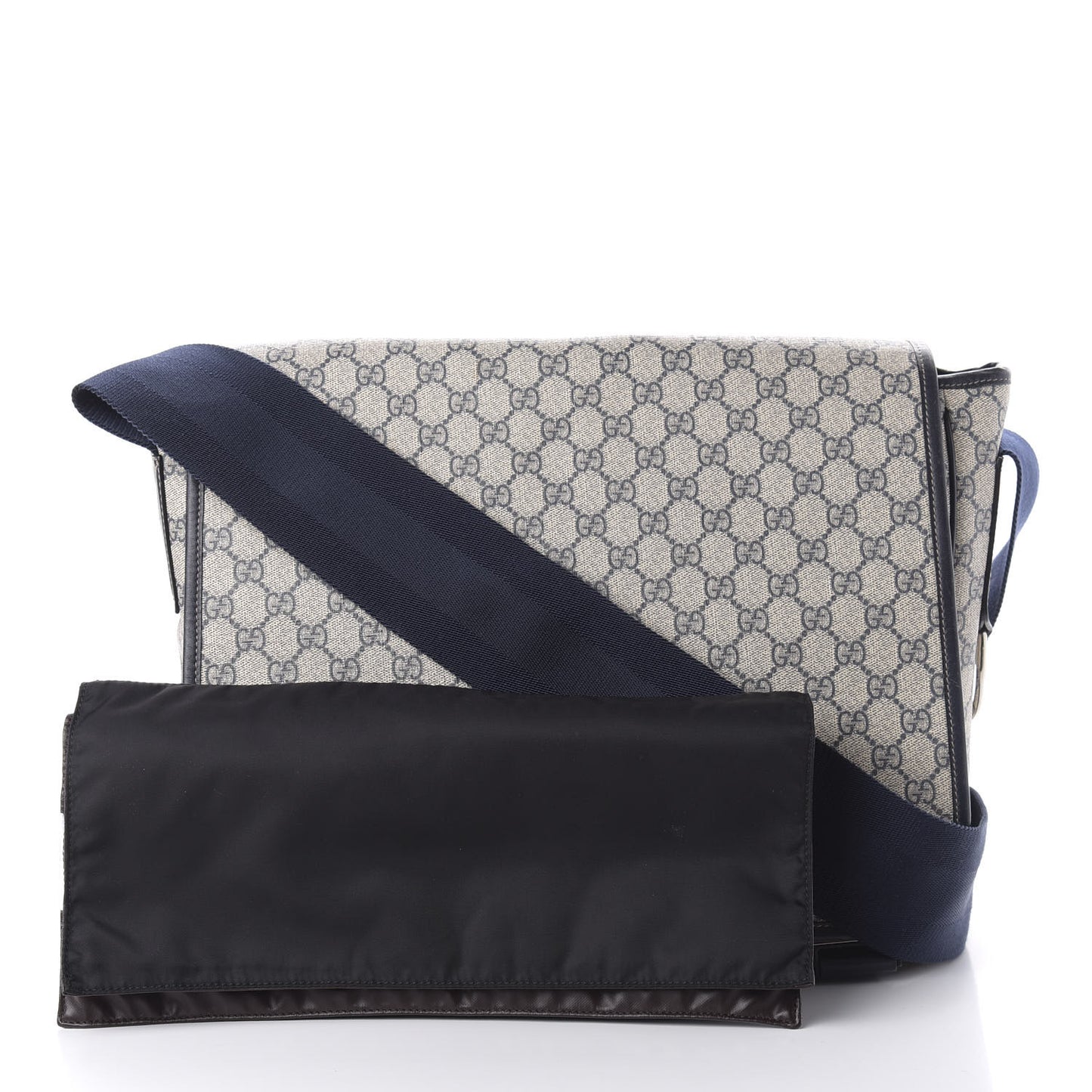 GG Plus Monogram Messenger Diaper Bag Navy
