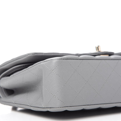 Chanel Caviar Quilted Medium Double Flap Grey 6 of 12