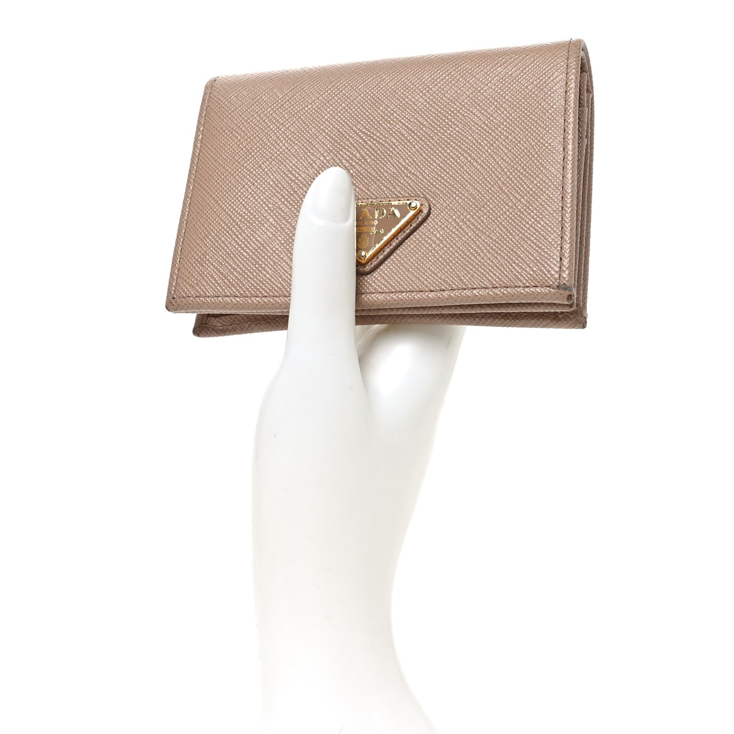 Saffiano Triangle Bi-Fold Compact Wallet Cipria