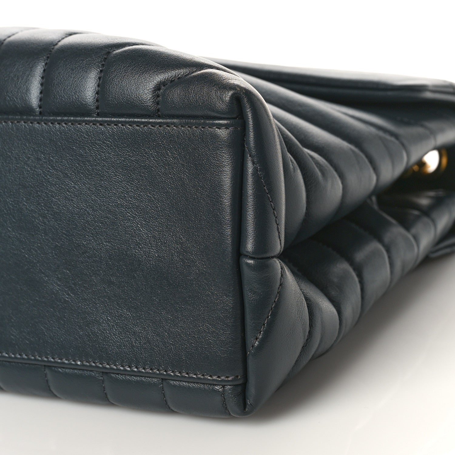 Saint Laurent Calfskin Y Quilted Monogram Medium Loulou Chain Satchel Dark Smog 8 of 10