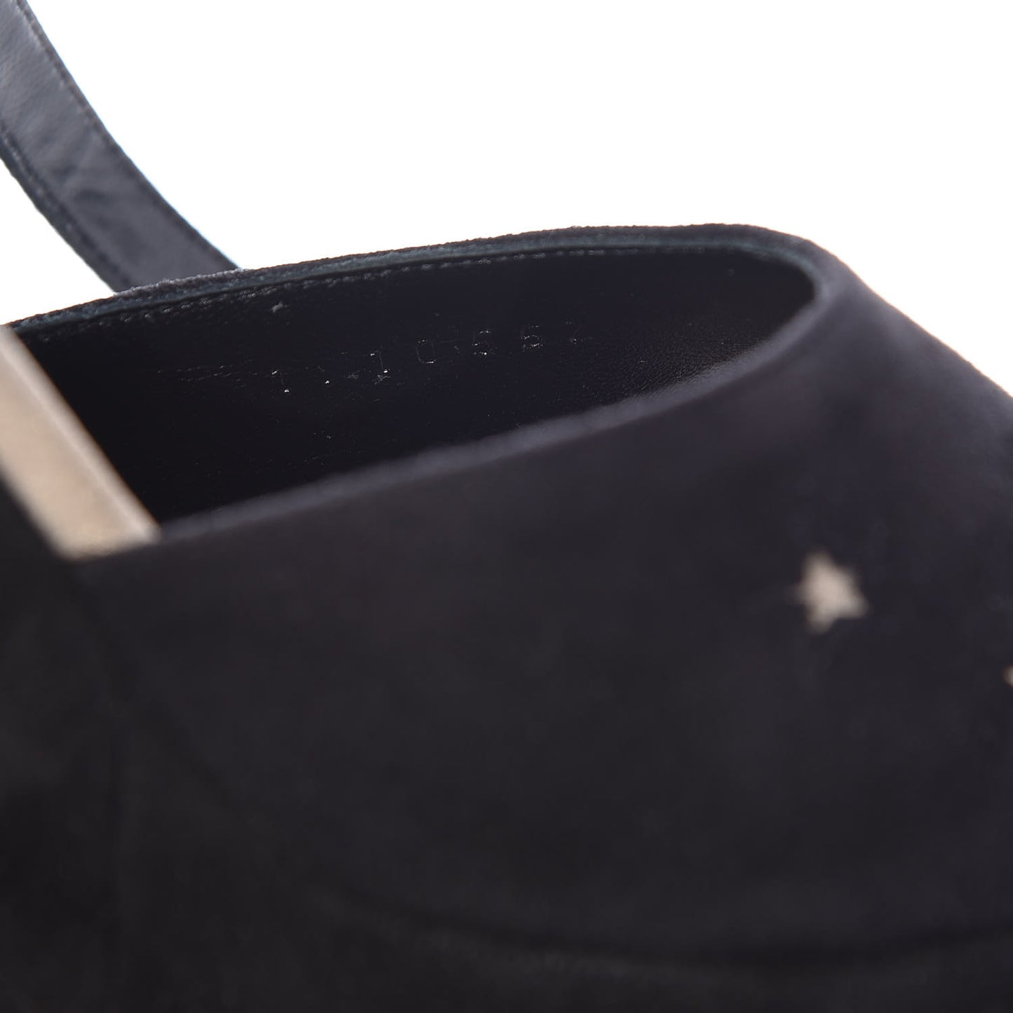 Suede Goatskin Tournis Wedge Sandals 36 Black