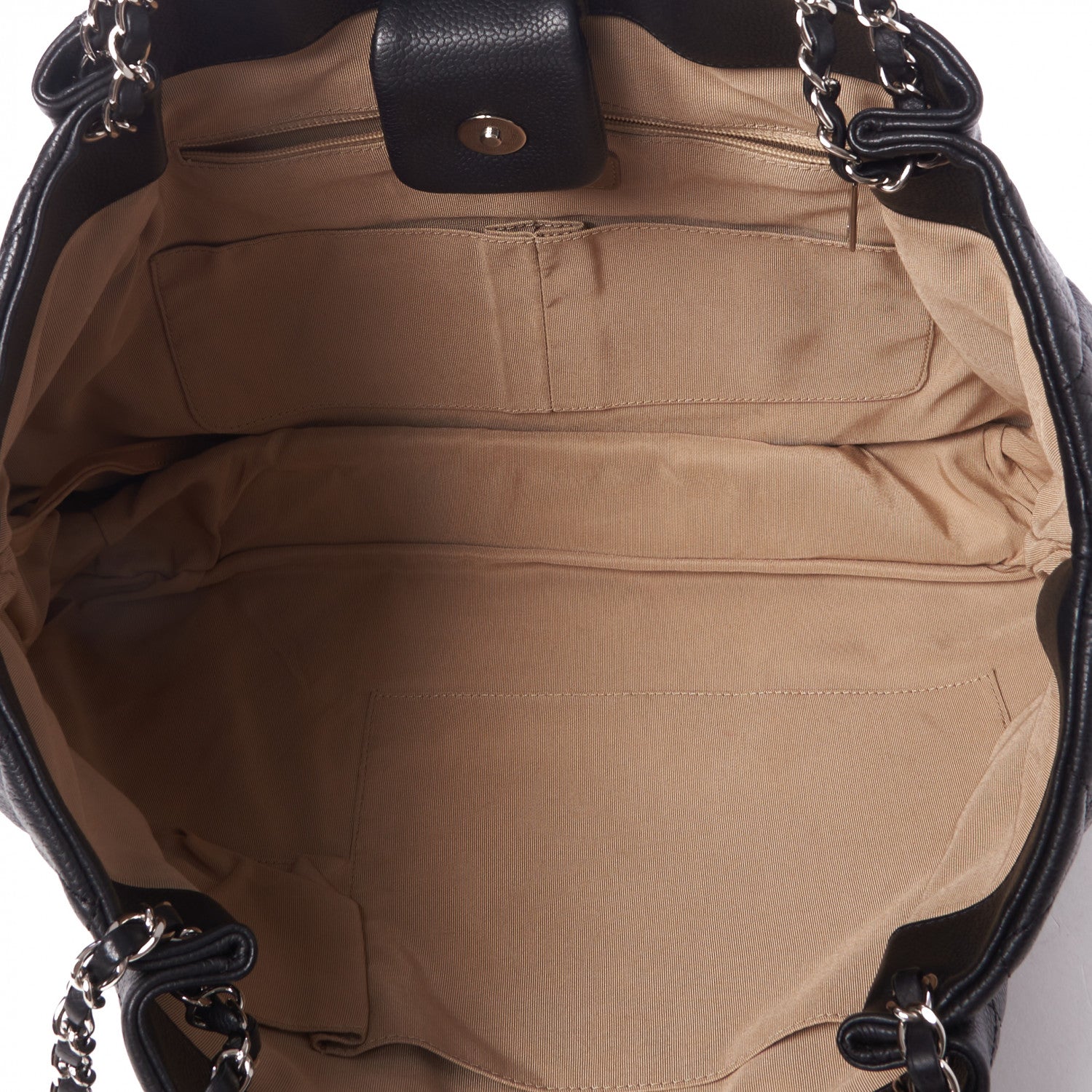 Chanel Caviar Expandable Zip Shoulder Bag Black 7 of 10