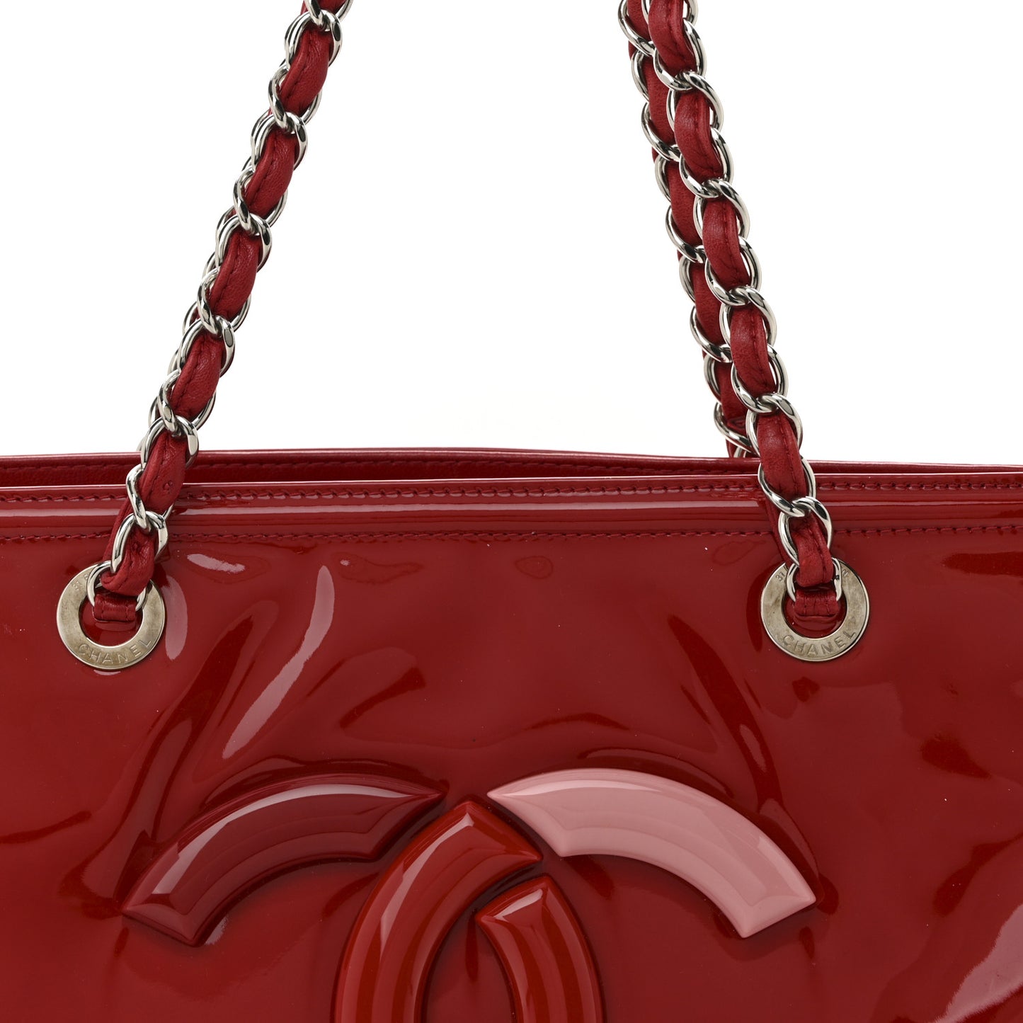 Vinyl Lipstick Ligne Tote Red