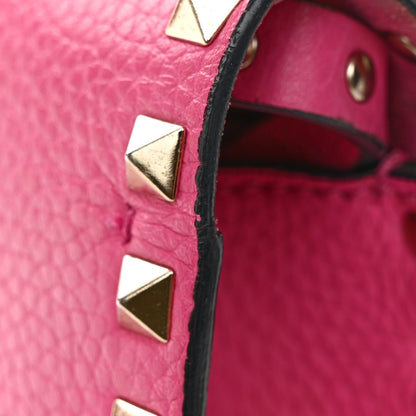 Valentino Garavani Pebbled Calfskin Medium Rockstud Flip Lock Crossbody Bag Pink Orchid 11 of 12