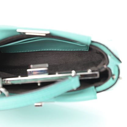 Fendi Shiny Nappa Micro Peekaboo Iconic Satchel Turchese Egiz 6 of 14