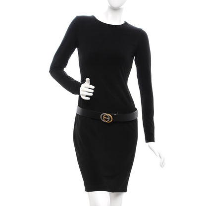 Gucci Calfskin Bi Color Interlocking G Belt 90 36 Black 2 of 7