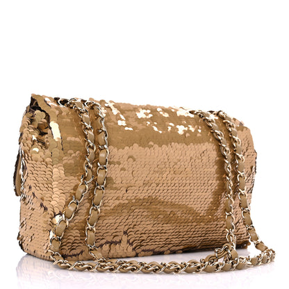 Chanel Sequin Quilted Medium Single Flap Gold 3 of 11