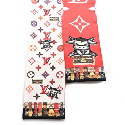 Louis Vuitton Silk Monogram Rodeo Bandeau Red 2 of 3